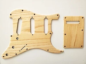 NEW PICKGUARD + BACKPLATE STRATOCASTER - fait main - bois - guitare STRAT #19 - Bild 1 von 9
