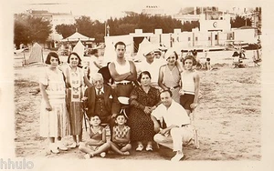 BL576 Carte Photo vintage card RPPC Groupe plage famille enfants Royan 1933 - Picture 1 of 1