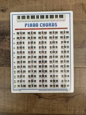 Lot Of 17, Walrus Productions,2523,  8.5"x11" Laminated Piano Chord Chart Cards - Image 1 of 3