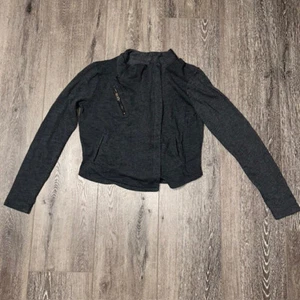 Converse One Star Gray Moto Asymmetric Zipper Sweater Jacket Size L Large EUC - Picture 1 of 5