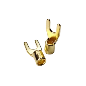 HB Labs Pure Copper Crimping Spade Connectors (Pack of 6) - Gold Plated - Picture 1 of 1