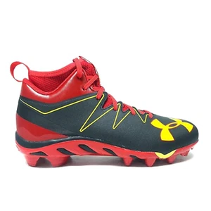 Under Armour Team Spine Nitro Mid Men's Football Cleats, 12.5 M US (Black/Red) - Picture 1 of 4