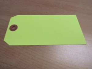 Lot of 800 Uline Fluorescent Yellow Tags S-3945Y 5-1/4" x 2-5/8" - Picture 1 of 7