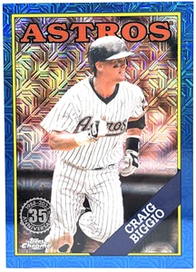 2023 Topps Chrome - Craig Biggio - 1988 Blue Mojo Refractor /150 Astros - Picture 1 of 3