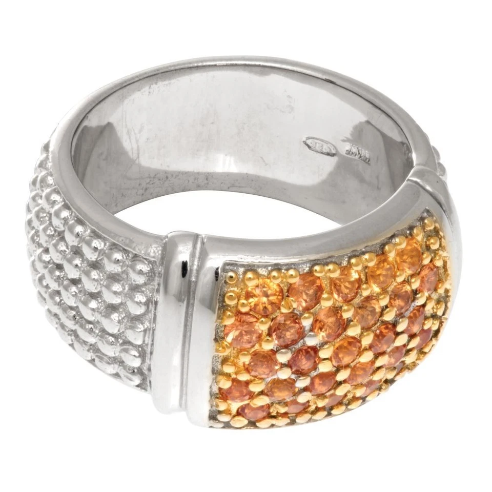 Anillo Phillip Gavriel Diseñador Zafiro Amarillo 11mm Ancho Diseño Palomitas Talla 8 Foto 1 de 1