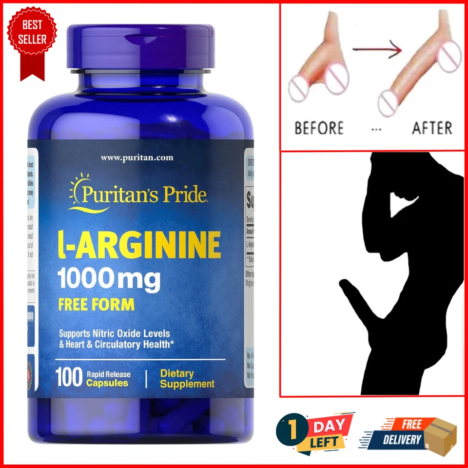 Suplemento potenciador de óxido nítrico - L-arginina, L-citrulina - Puritan's Pride 100 Foto 1 de 4