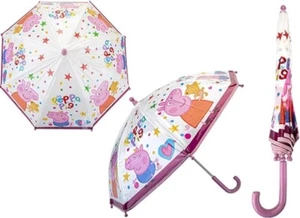 PMS Peppa Regenschirm Kinder Brolly POE rosa & weiß Kuppelschirm - Bild 1 von 3