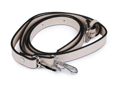 Taschenhenkel creme Karabinern silber verstellbar Tragegriff Henkel 120cm Länge - Bild 1 von 3