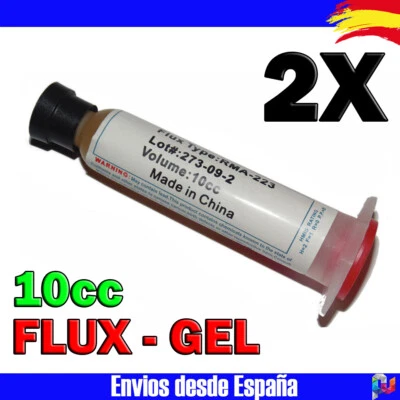 2X FLUX EN GEL PASTA PARA SOLDAR COMPONENTES SMD PCB PARA SOLDADURA DE ESTAÑO - Imagen 1 de 2