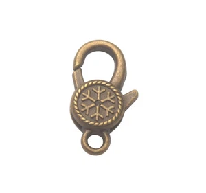 20PCS Antiqued Bronze Snowflake Lobster Clasps 14x25mm #93907 - Picture 1 of 3