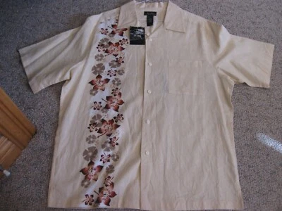 MEN'S NWT AXCESS LINEN Hawaiian button front SHIRT,  L - Image 1 of 4