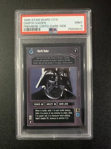 Star Wars CCG SWCCG Premiere Darth Vader PSA 9 Negro Borde Como Nuevo Descifrador - Imagen 1 de 2