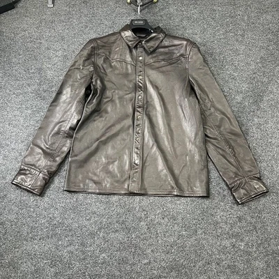 JOHN VARVATOS Samuel Shirt Jacket Men's Size 54 Brown L1634F25 Foto 1 de 4