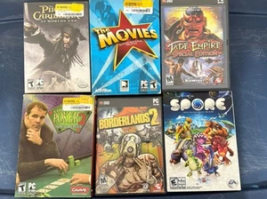 PC Game Lot – Borderlands 2, Spore, Jade Empire, Movies, Pirates, Poker - Picture 1 of 7