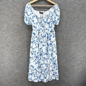 New Scarlet Darkness Dress Women S Small White Floral Sheath Midi Tasseled Lined - Picture 1 of 8