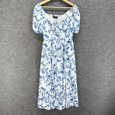 New Scarlet Darkness Dress Women S Small White Floral Sheath Midi Tasseled Lined - Image 1 of 4