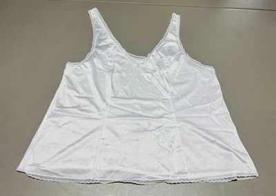 De colección Vanity Fair 17-760 Para Mujer Blanco 100% Nylon Camisola Borde de Encaje 42/48 EE. UU. Foto 1 de 4