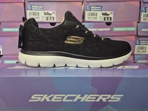 SKECHERS DAMEN SNEAKER SCHWARZ SUMMITS LADIES MEMORY FOAM SLIPPER WANDERSCHUHE - Bild 1 von 24