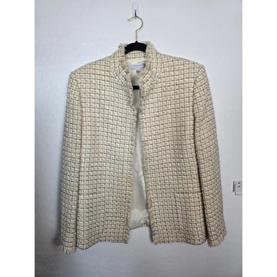 Blazer estilo tweed Tahari talla 14 mezcla lana 41% Foto 1 de 4