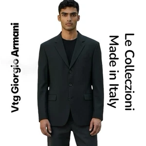 Vintage Giorgio Armani Woll Blazer Herren 38R Spleckle Mantel Luxus Made Italy - Bild 1 von 18