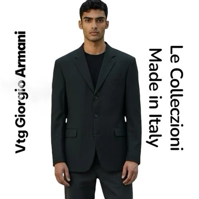 Vintage Giorgio Armani  Wool Blazer Mens 38R Spleckle Coat Luxury Made Italy - Image 1 of 4