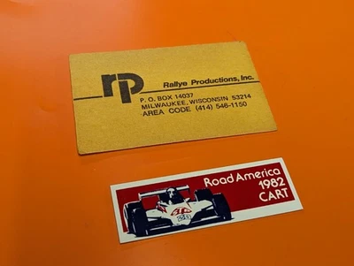 Placa de tablero Road America 1982 carro Indy Car carreras de carretera Elkhart Lake Wis Foto 1 de 2