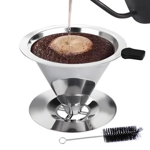 Pour Over Coffee Dripper,Slow Drip Paperless Coffee Filter,Stainless Steel Reusa - Picture 1 of 6