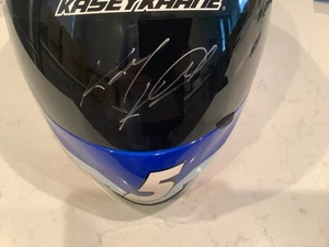 KASEY KAHNE AUTOGRAPHED 2014 HMS FARMERS FULL SIZE HELMET & AUTOGRAPHED CARD - Picture 1 of 12