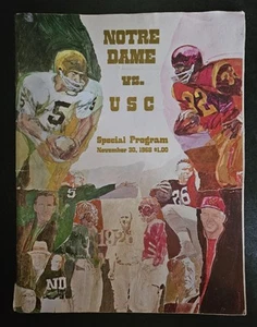 1968 Nov. 30 Notre Dame vs USC football program OJ Simpson, Joe Theismann - Picture 1 of 7