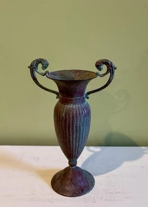 Bronze Neoklassizistische Urnenvase mit Affengriffen - Bild 1 von 9