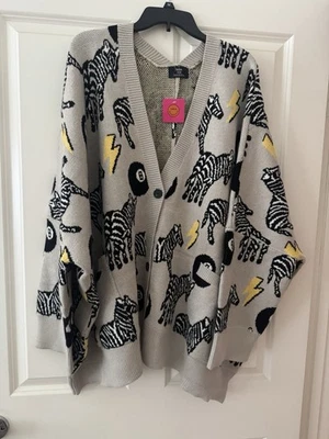 Good Luck Charm Zebra Plus Oversize Cardigan 2x 3x 8 Ball Dressed In La La - Image 1 of 4