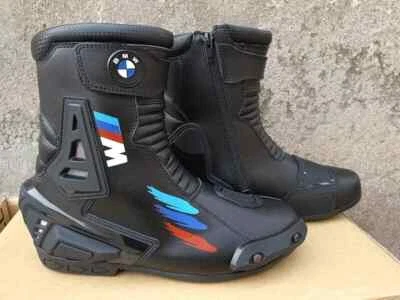 Botas de cuero para carreras de motocicletas BMW Zapatos Botas de carreras de motocicletas Foto 1 de 2