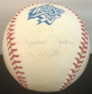 Mariano Rivera FIRMADO ""WS MVP"" 1999 Serie Mundial Balón YANKEES Raro Automático - Imagen 1 de 3
