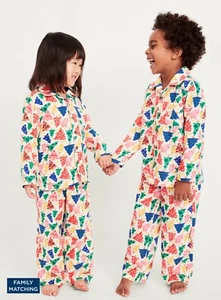 Old Navy Toddler Boys Girls Unisex Christmas Tree Printed Pajama Set Size 4T - Imagen 1 de 4