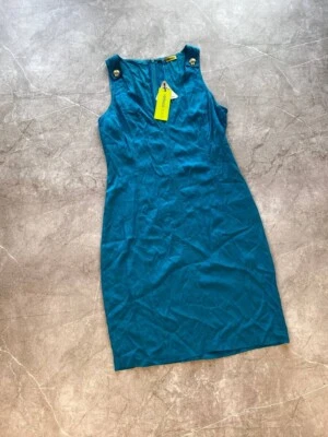 PVP 400€! Nuevo Vestido Versace Jeans Alta Costura Azul Midi Lujo Talla M Foto 1 de 4