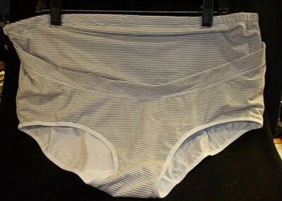 Nuevo Talla 2X Rayas blancas y grises adj. braguita maternidad cintura alta o debajo del vientre  Foto 1 de 4