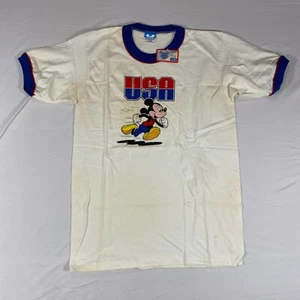 Vintage YOUTH XL Disney Charachter Fashions Mickey USA T Shirt NEEDS OXY 42-DL49 - Picture 1 of 9
