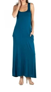 Womens 24SEVEN Aqua Tank Maxi Dress NWT Sz Sm - Picture 1 of 4