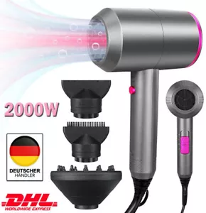 Ionen Föhn Haartrockner mit 3 Diffusor Haarfön Profi Fön Ionen 2000W Hair Dryer - Bild 1 von 14