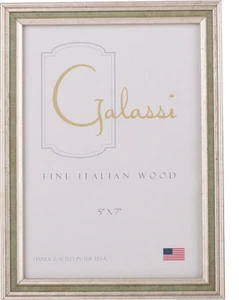 F. G. Galassi Handmade Italian Wood Silver/GreenChannel 25580 8"x10" Frame - Picture 1 of 1