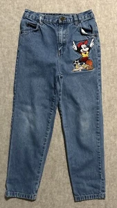 Vintage Disney Catalog Mickey Mouse Jeans Kids Medium (21x22) Embroidered - Picture 1 of 13