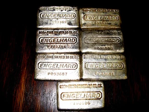 (1) Barra de plata fina ENGELHARD .999+ de 10 onzas de colección rara de 10 oz. Barra vertida - Imagen 1 de 2