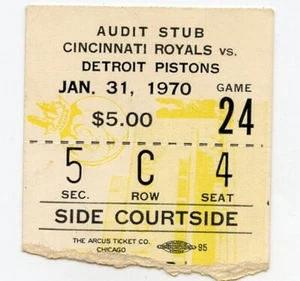 Cincinnati Royals vs. Pistons 1970 Ticket Stub 1/31/70 Cincinnati Gardens  KOA - Picture 1 of 1