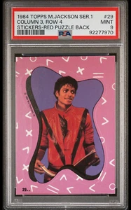 1984 TOPPS MICHAEL JACKSON SERIES 1 STICKER #29 COLUMN 3 ROW 4 PSA 9 MINT - Picture 1 of 2