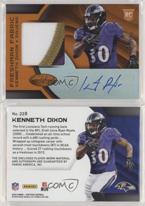 2016 Certified Mirror Orange /199 Kenneth Dixon #228 Rookie Auto RC