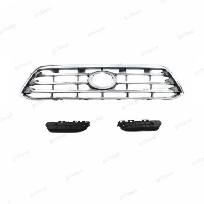 For Toyota Highlander 2008-10 Front Upper Chrome Grille & Pair of Bumper Bracket - Изображение 1 из 3
