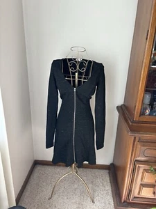 Aritzia Wilfred Lavande schwarz meliert Reißverschluss vorne Kleid Größe Small Wollmischung - Bild 1 von 10