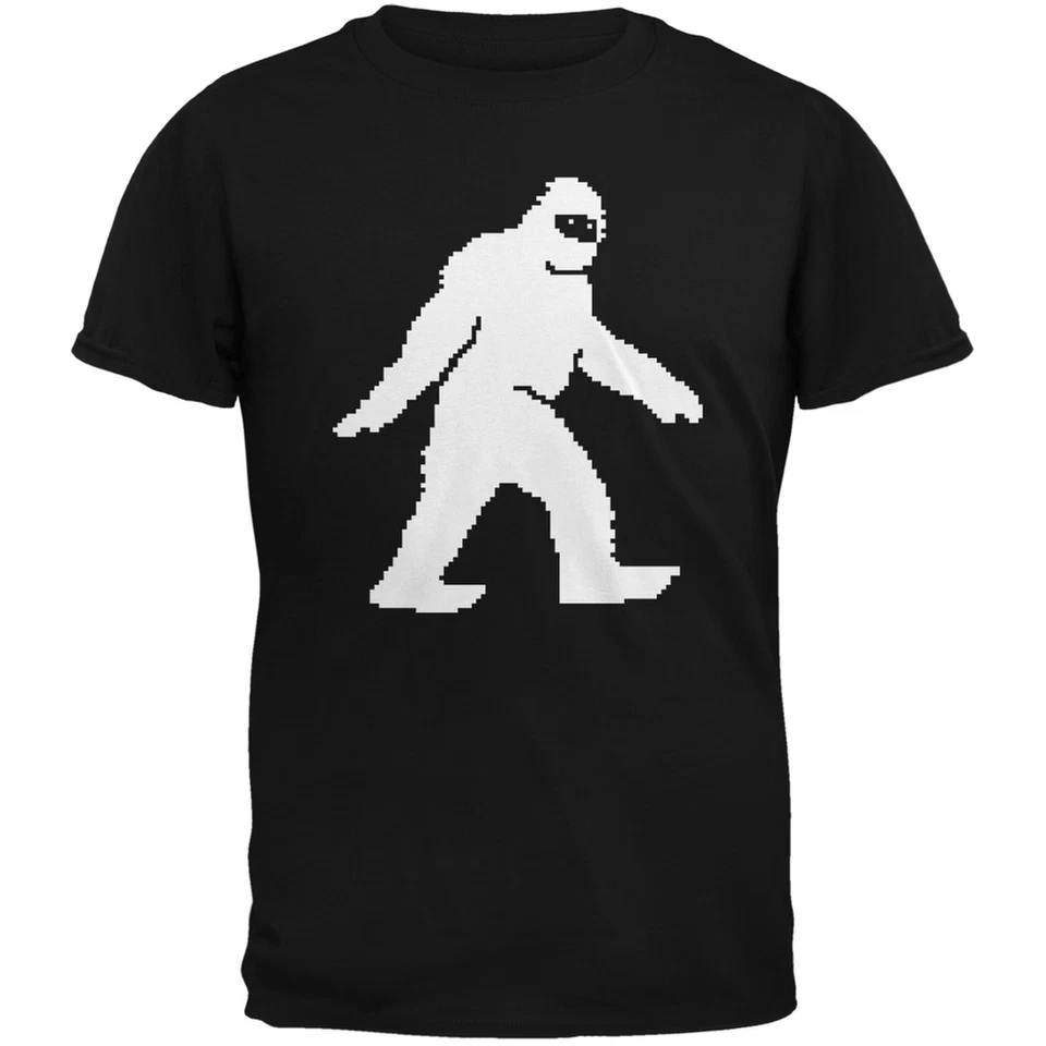 Camiseta 8-Bit Sasquatch negra para adulto Foto 1 de 1
