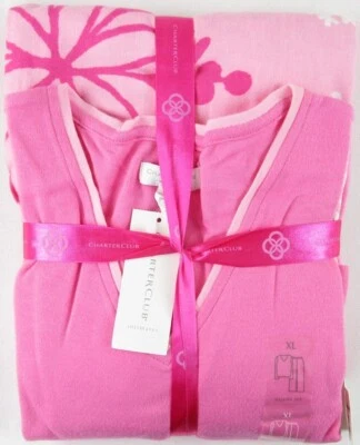 Nuevo con etiquetas Conjunto de pijama Charter Club rosa copo de nieve tejido y franela, XL, $45 Foto 1 de 2