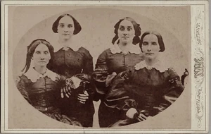 Fantastic Image Four Sisters Victorian Fashion Cabinet Photo 1870s, Detroit, MI - Picture 1 of 5